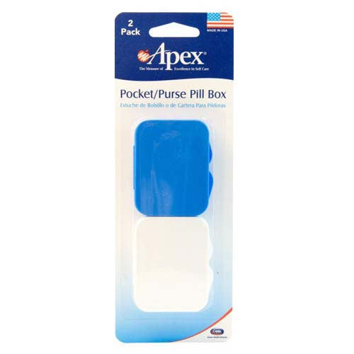 Apex Dual Pocket or Purse Pill Box, 61919, 2 Ea